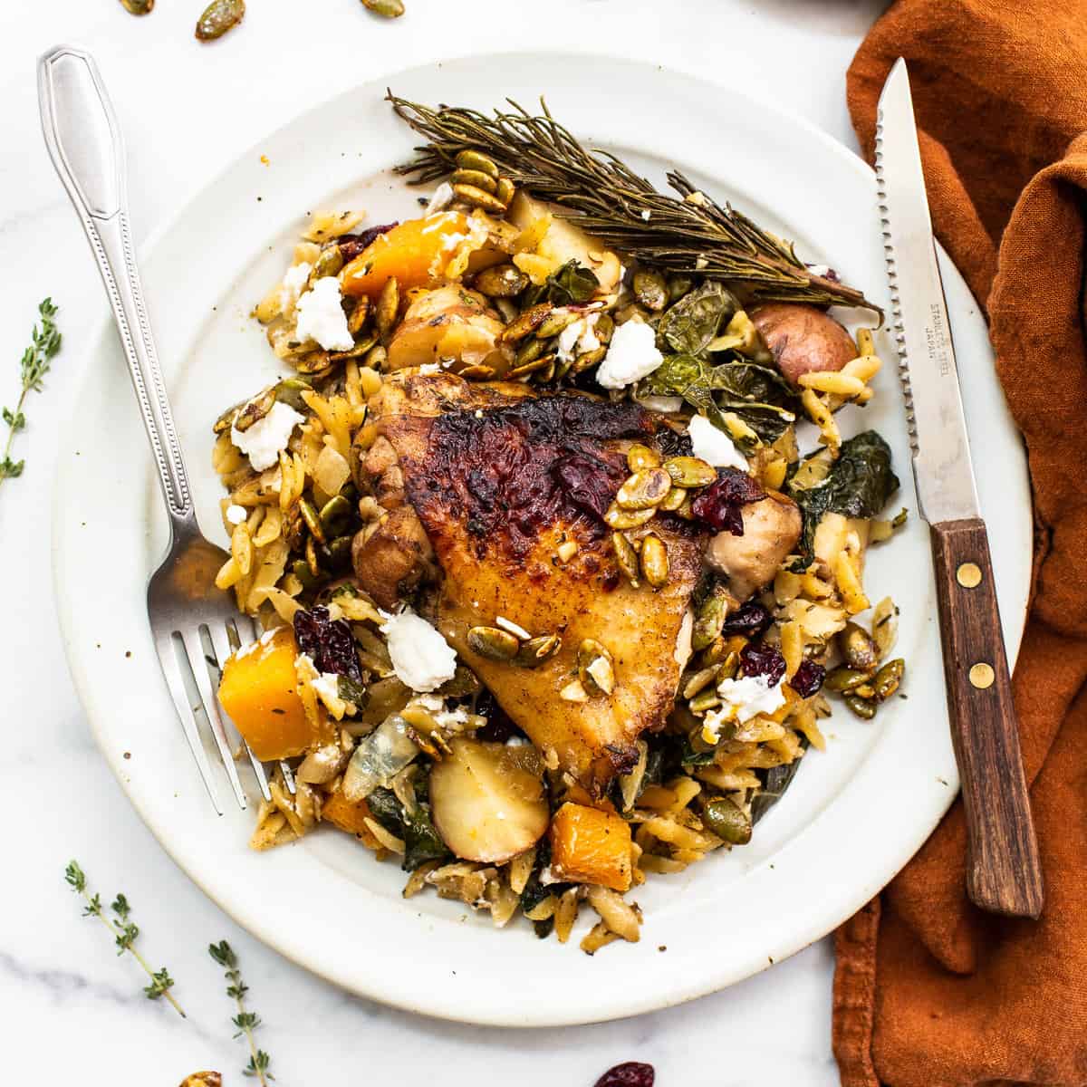 Harvest Orzo Skillet: Juicy Chicken, Butternut & Fall Flavors